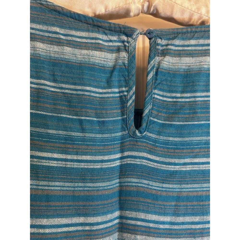 For Cynthia 3X Blue Striped Linen Blend Sleeveless Pocket Shift Dress Plus NWT - Picture 11 of 15